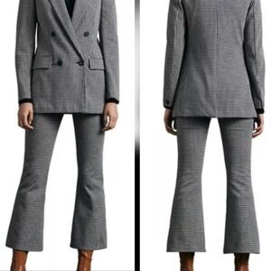 Rag & Bone 🖤 sz 0 Casey Geo Cropped Flare - retro micro knit jacquard print NWT